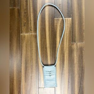 PORTA+CANDA Duck Blue Gray Leather Card Holder Wristlet Purse y2k